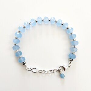 LT. BLUE AGATE SEMI-PRECIOUS BRACELET